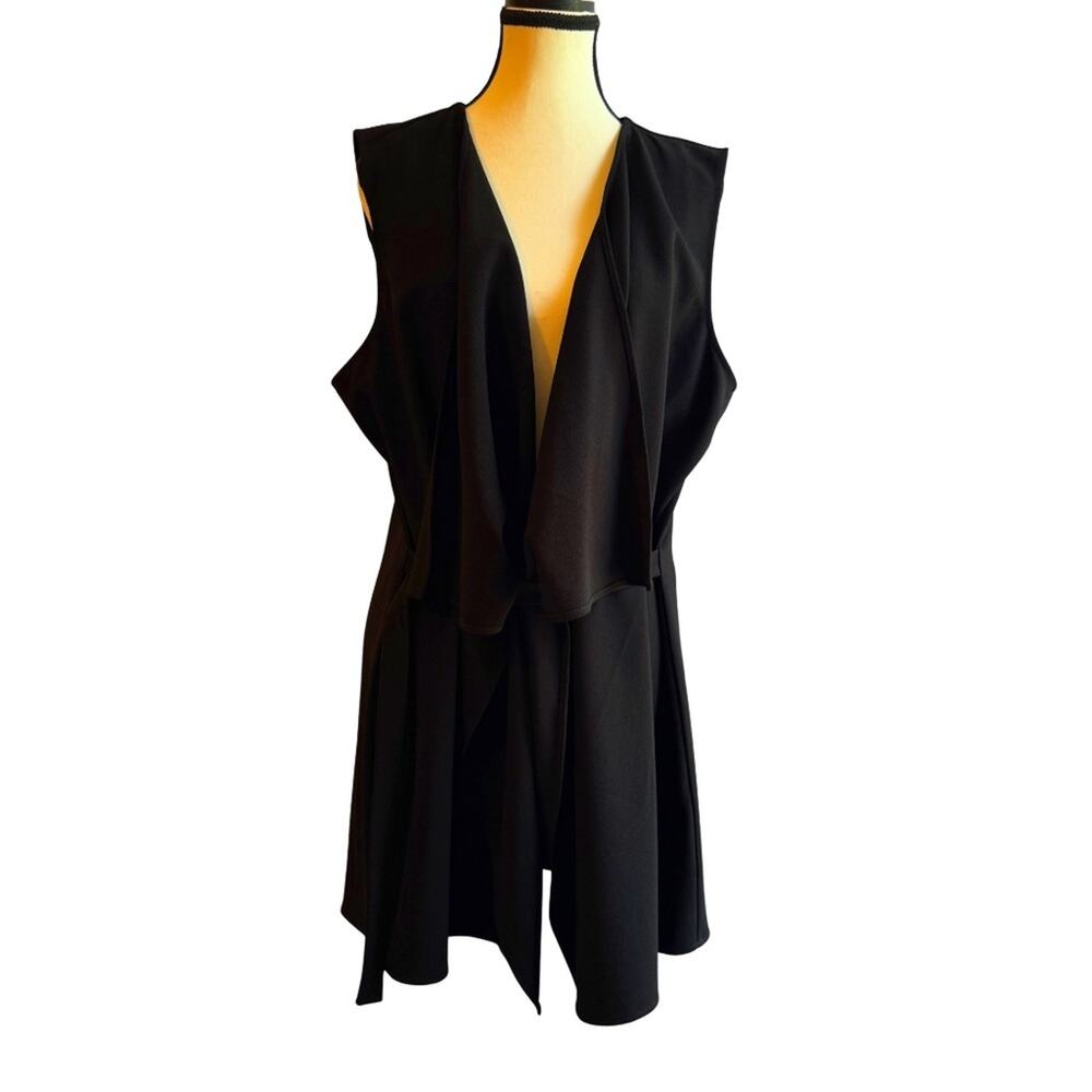 Black Belted Draped Vest by DR2 Size XL